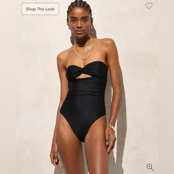 J.Crew Long-torso ruched cutout one-piece